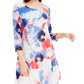 Alfani Women's Printed Super Tunic Blue Size XX-Large