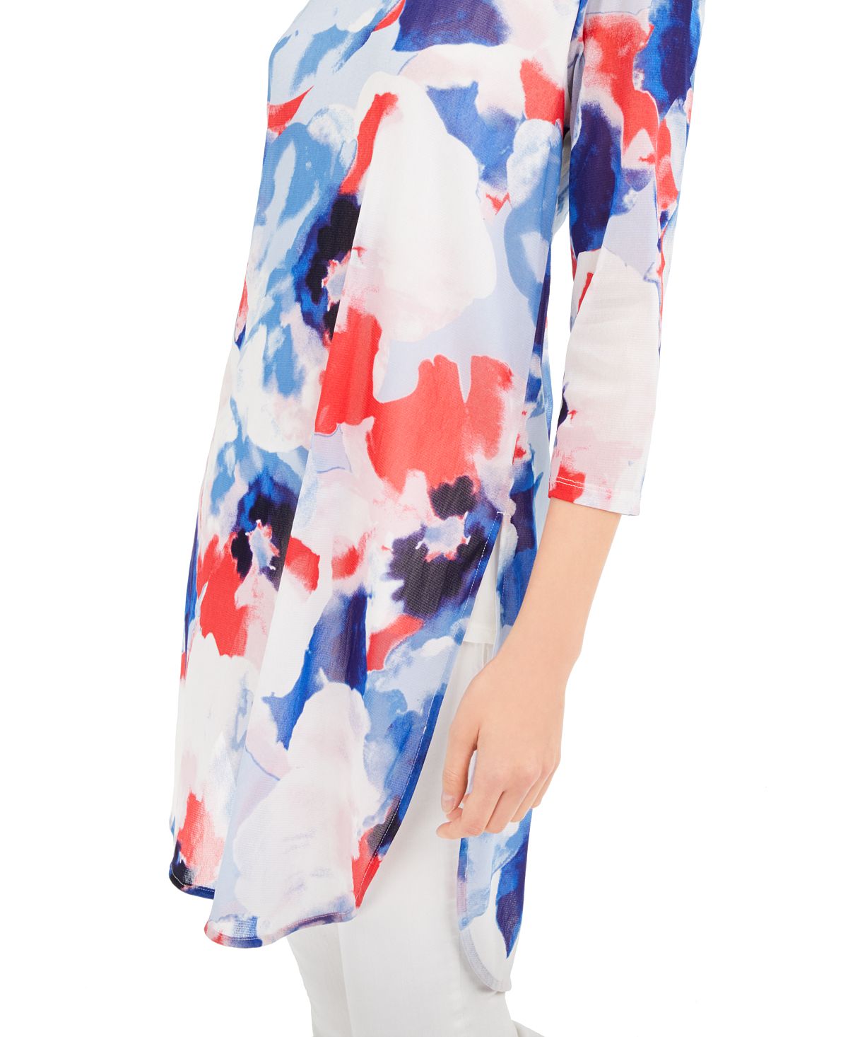 Alfani Women's Printed Super Tunic Blue Size XX-Large