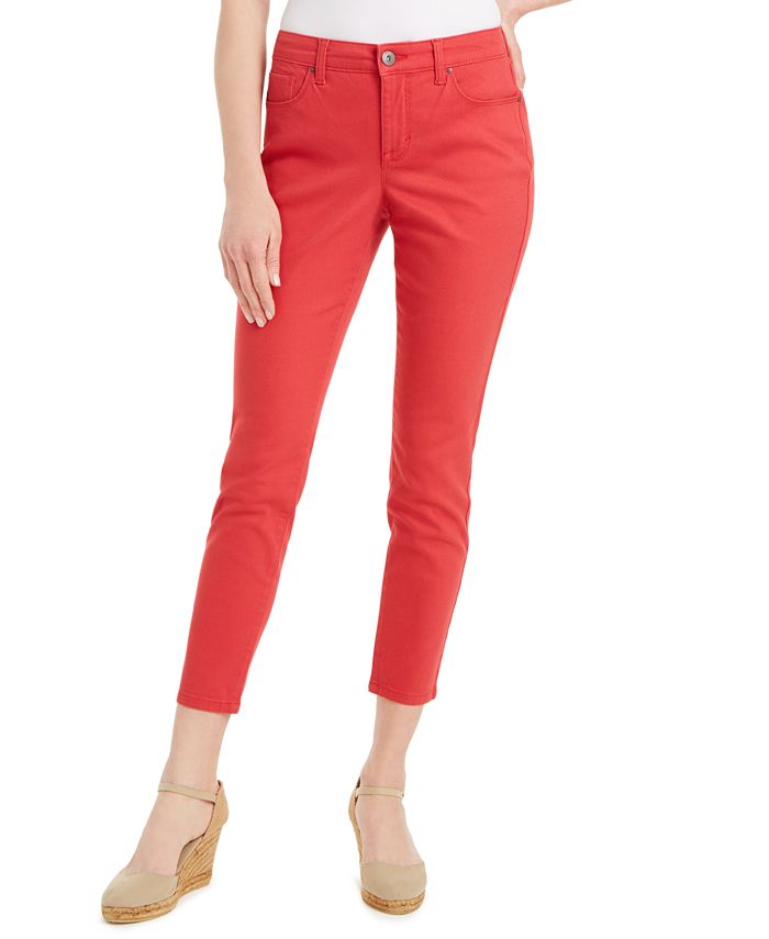 Style & Co Women's Curvy Fit Skinny Fashion Jeans Beige Size 4