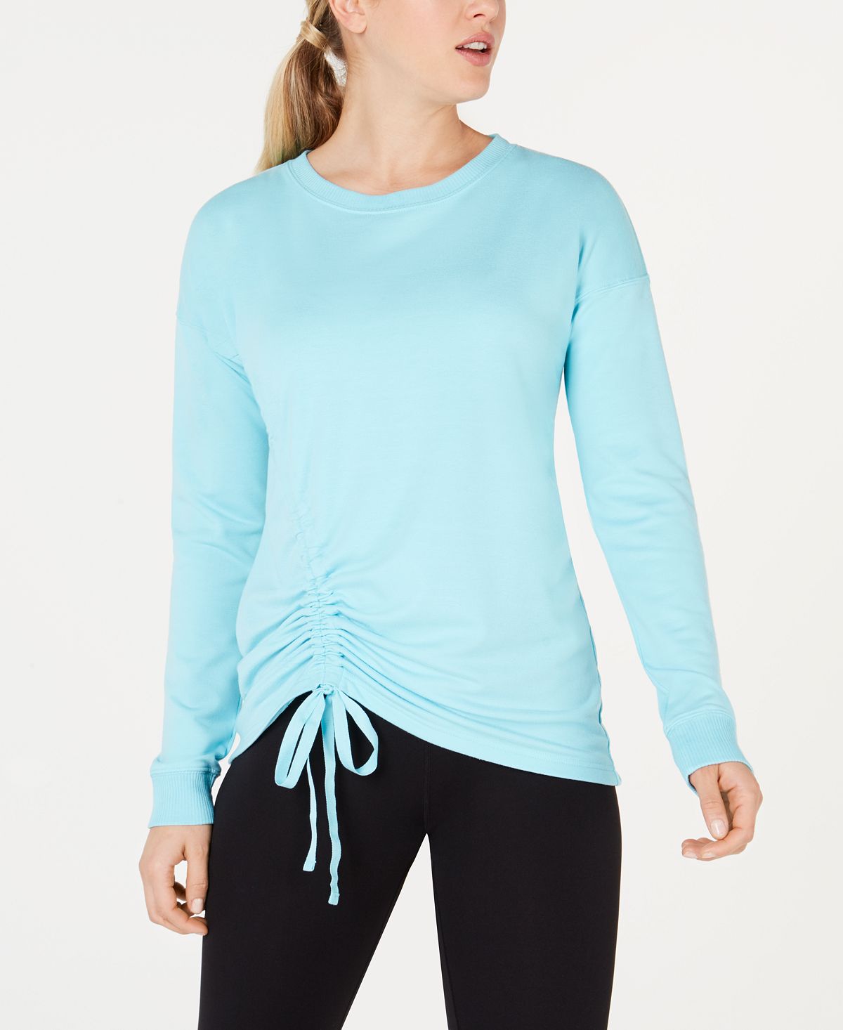 Ideology Women's Fitness Workout Pullover Top Gray Size Large