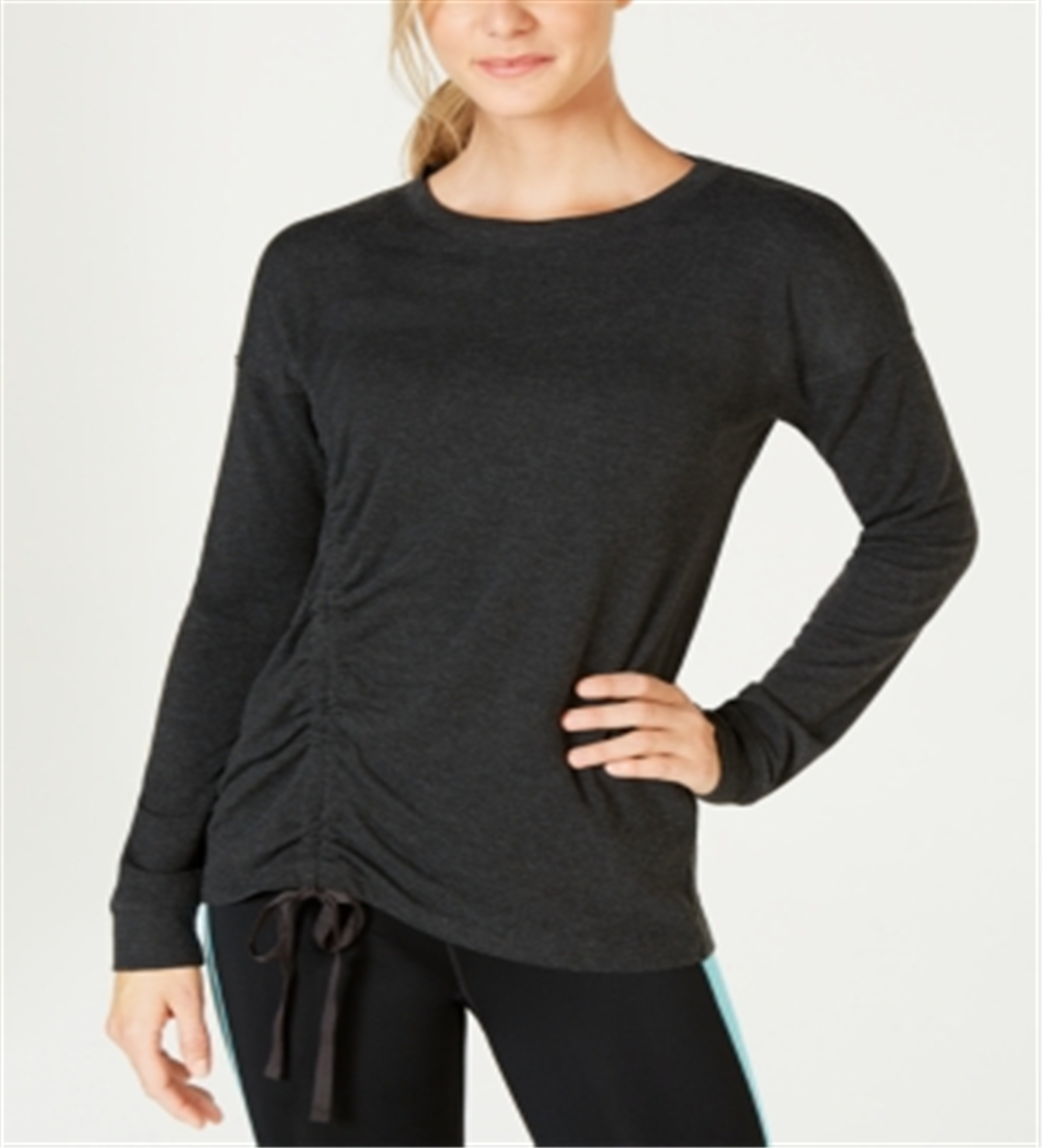 Ideology Women's Fitness Workout Pullover Top Gray Size Large