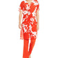 Alfani Women's Sheer Twist Front Printed Tunic Blouse Red Size Large
