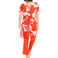 Alfani Women's Sheer Twist Front Printed Tunic Blouse Red Size Large