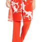 Alfani Women's Sheer Twist Front Printed Tunic Blouse Red Size Large