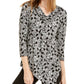 Alfani Women's Asymmetrical Geometric Blouse Black Size S
