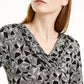 Alfani Women's Asymmetrical Geometric Blouse Black Size S