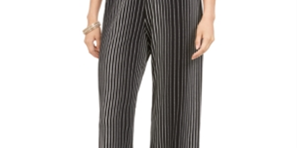 Alfani Women's Printed Soft Pants Black Size X-Small
