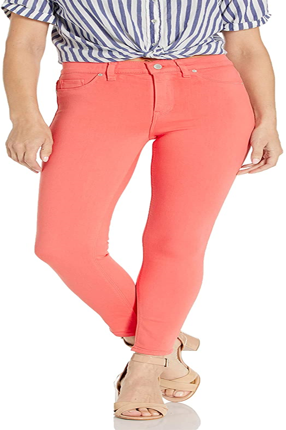 Hudson Women's Barbara Skinny Leg High Rise Stretch Jeans Orange Size 29X30
