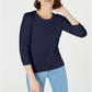 Maison Jules Women's Crewneck 3/4 Sleeve Sweater Blue Size X-Large