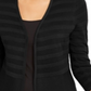 Alfani Women's Textured Stripe Open Front Cardigan Black Size Large