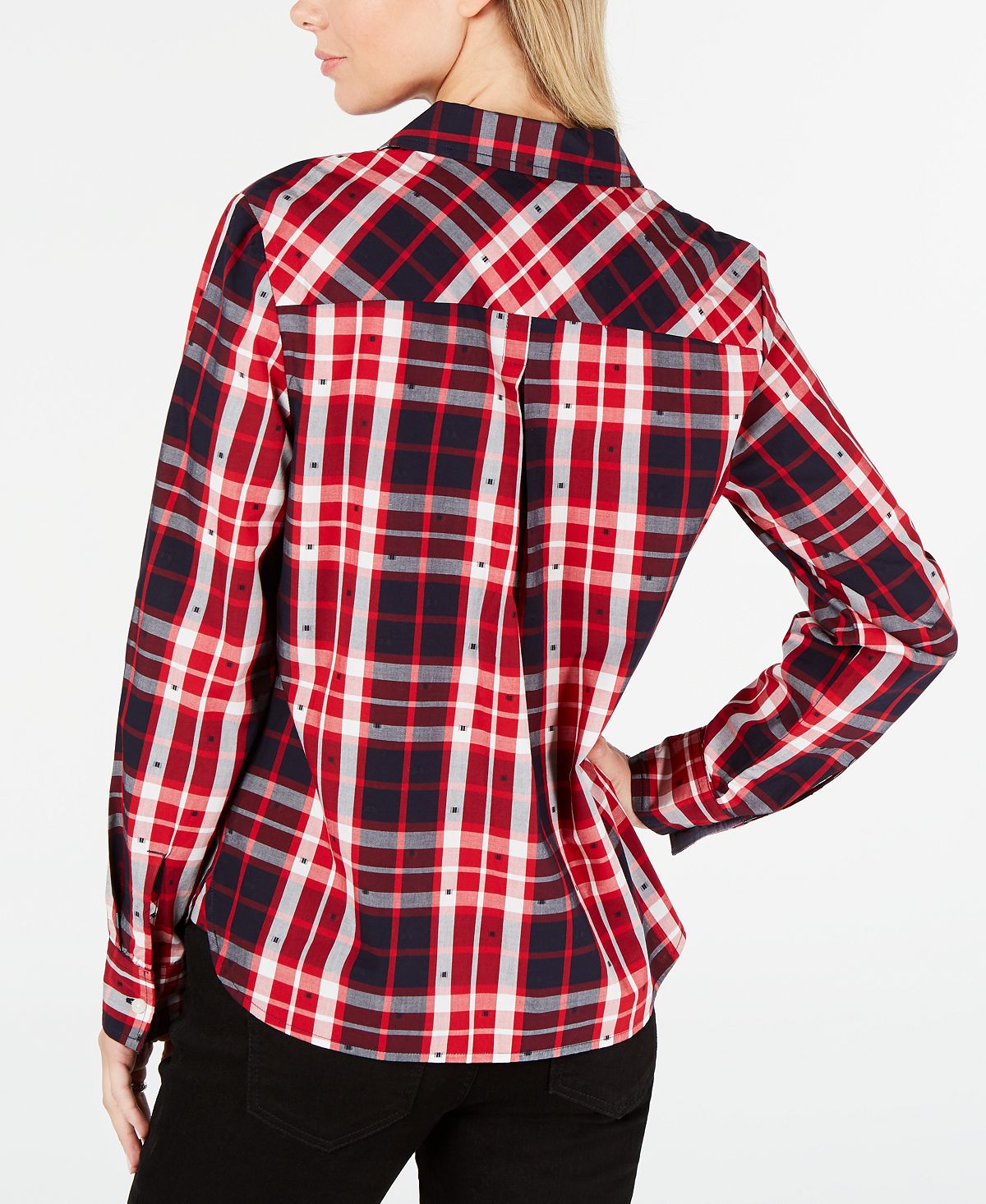Tommy Hilfiger Women's Pop Over Class Clip Top Red Size Medium