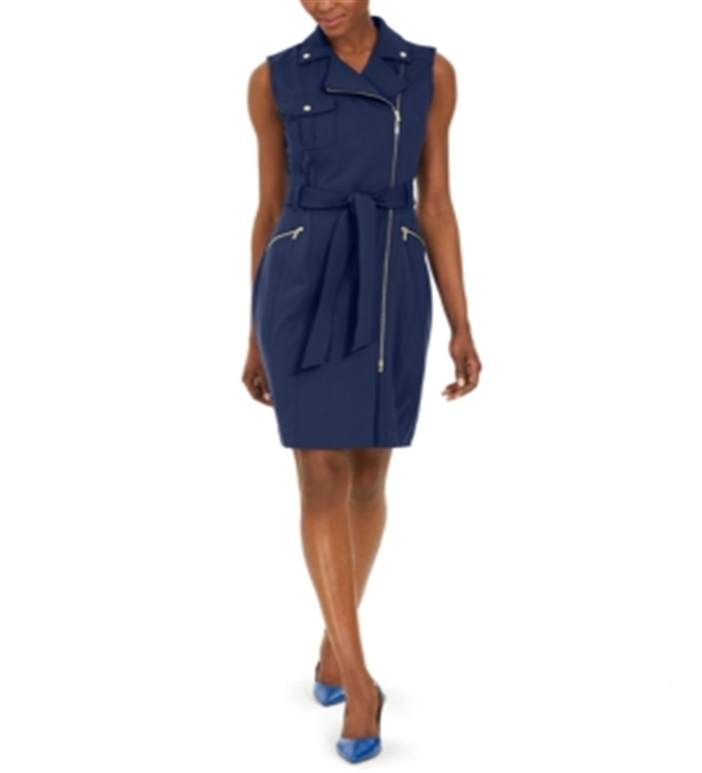 Calvin Klein Women's Moto Sheath Dress -Purple Size 4