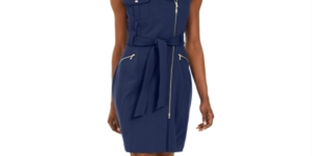 Calvin Klein Women's Moto Sheath Dress -Purple Size 4
