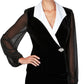 Alex Evenings Women's Sheer Long Sleeve V Neck Wear to Work Wrap Top Black Size Petite X-Large