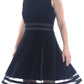 Calvin Klein Women's Velvet Illusion a Line Dress Black Size 12