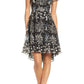 Adrianna Papell Women's Embroidered Illusion Neck Dress Black Size 4