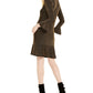 Michael Kors Women's Metallic  LUREX Stripe Flounce Hem Dress Black Size Large