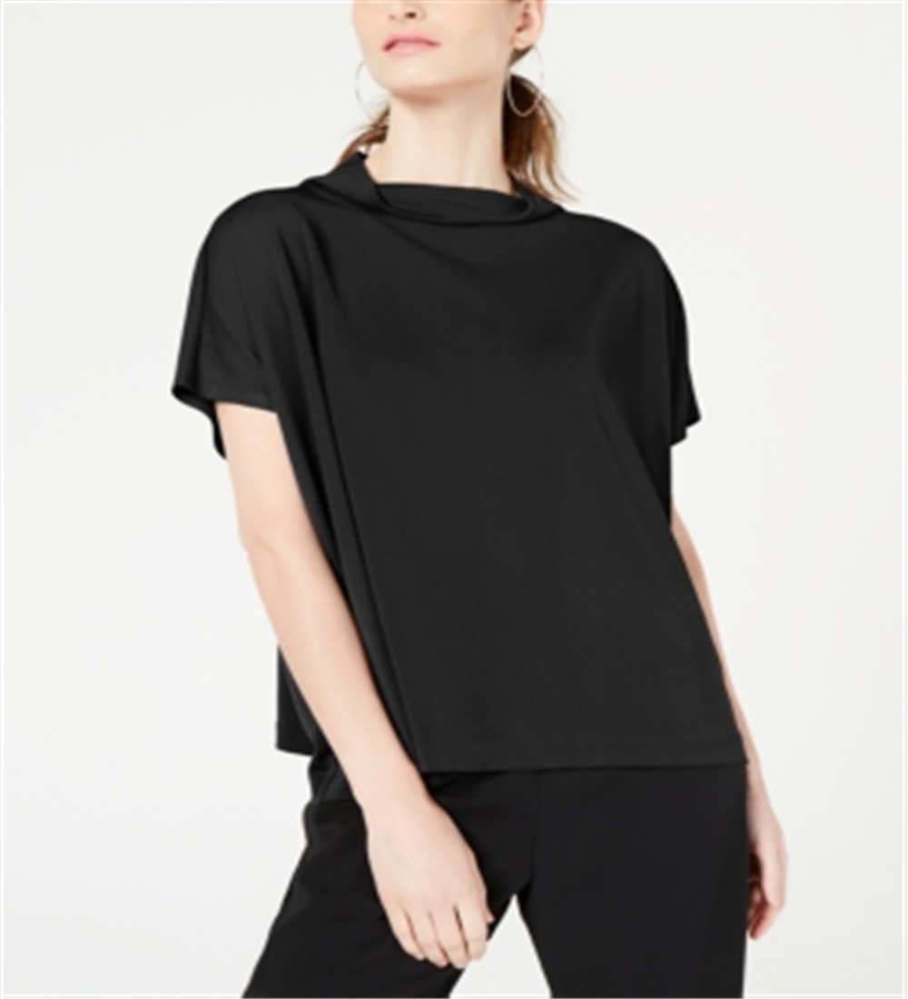 Alfani Women's Cowl Mock Neck Top Black Size Petite L