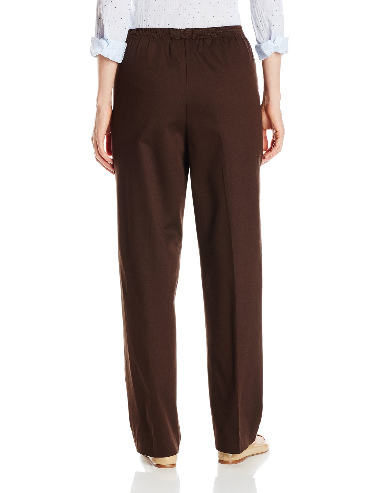 Alfred Dunner Women's Classics Twill Pull on Pants Brown Size 10