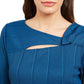 Alfani Women's Solid Twist Neck Top Blue Size Petite L