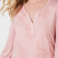 Style & Co Women's Embroidered Contrast Top -Pink Size Small