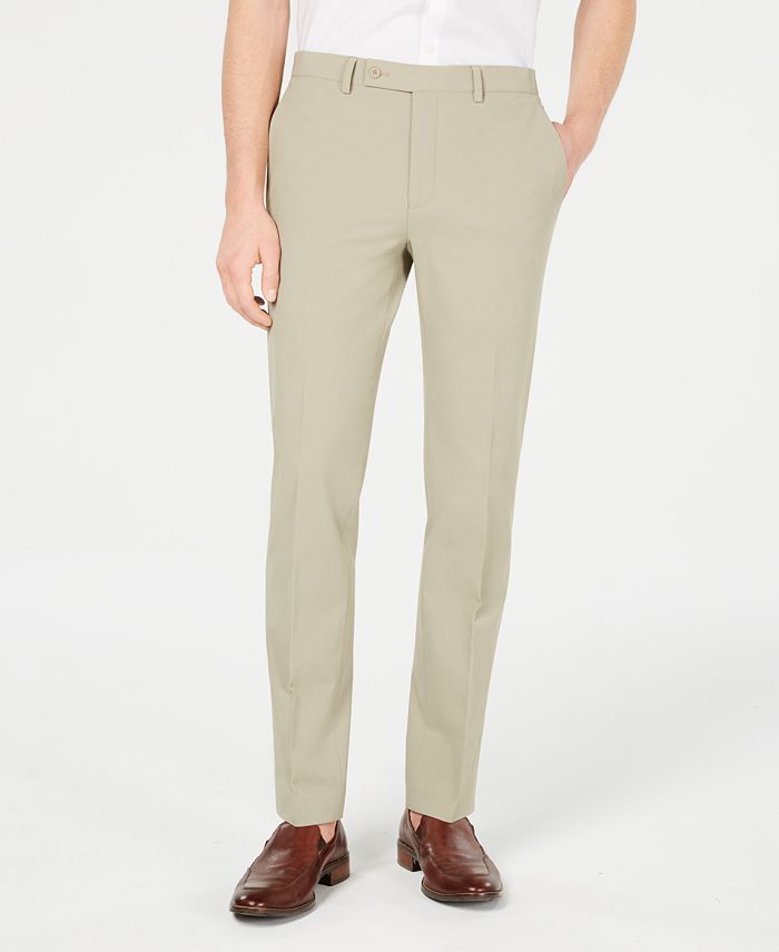 Calvin Klein Men's Slim Fit Tech Suit Pants Beige Size 38X30