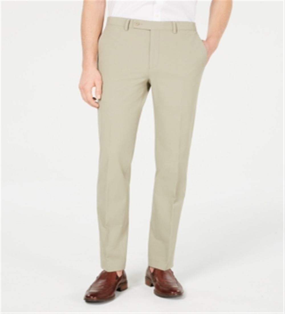 Calvin Klein Men's Slim Fit Tech Suit Pants Beige Size 38X30