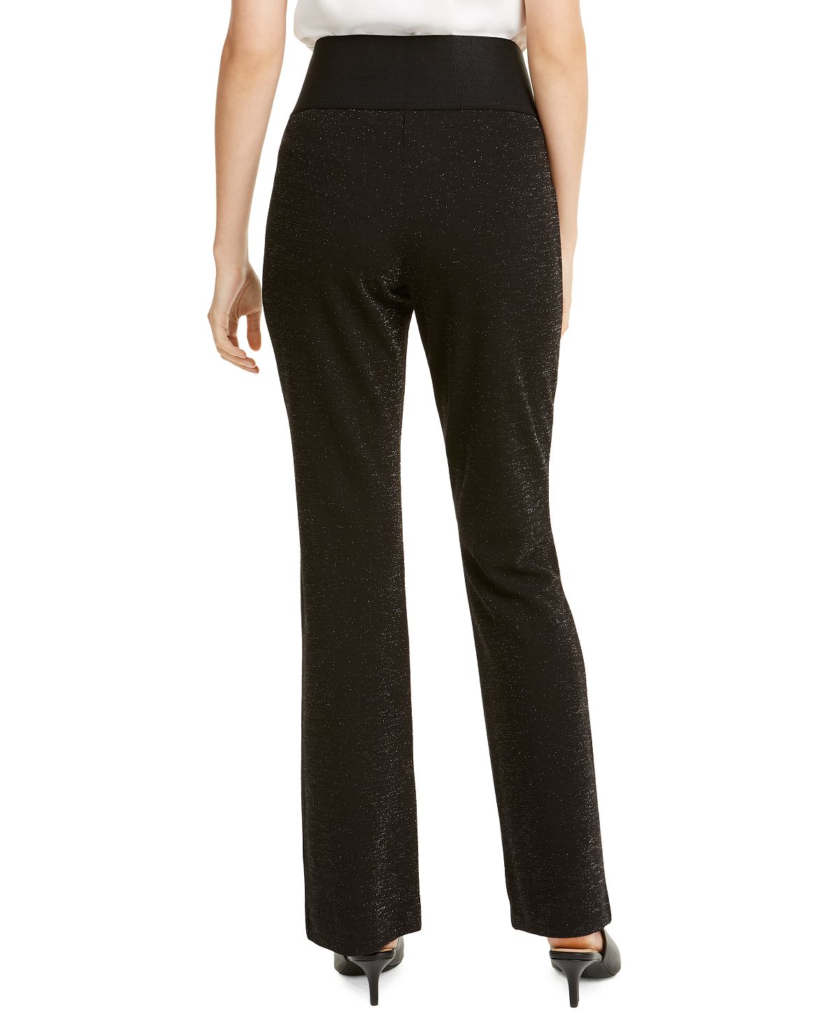 Alfani Women's Pull on Shimmer Pants Black Size Small
