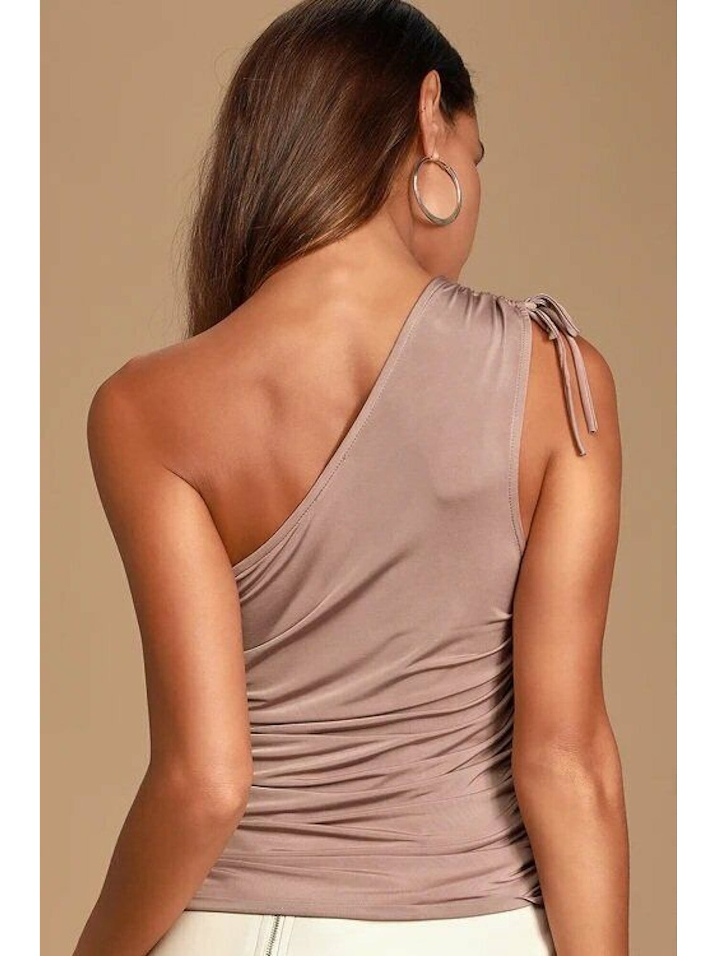 Free People Women's Blouse One-Shoulder Ruched Purple Size M