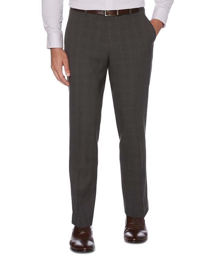 Perry Ellis Men's Modern Fit Heathered Performance Dress Pants Grey Size 33X29
