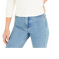 Bar III Women's Long Sleeve Asymmetrical Neckline Top White Size Large