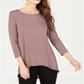 Alfani Women's Mixed Media Basic T-Shirt Pink Size XX-Large