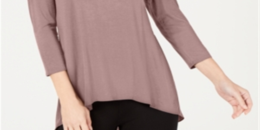 Alfani Women's Mixed Media Basic T-Shirt Pink Size XX-Large