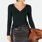 INC International Concepts Women's Zipper Embellished Sweater Green Size Large
