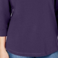 Karen Scott Women's Sport Cotton Studded 3/4 Sleeve Sweatshirt Purple Size Large