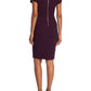 Calvin Klein Women's Petal Sleeve Jewel Neck Above the Knee Body Con Evening Dress Purple Size 14