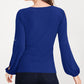 INC International Concepts Women's Split Sleeve Rhinestone Button Top Blue Size XX-Large