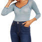 Self Esteem Junior's Striped Bodysuit Blue Size X-Large