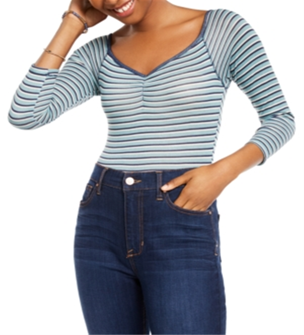 Self Esteem Junior's Striped Bodysuit Blue Size X-Large