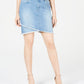 INC International Concepts Women's Curvy Mid Rise Denim Mini a Line Skirt Blue Size 12