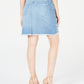 INC International Concepts Women's Curvy Mid Rise Denim Mini a Line Skirt Blue Size 12