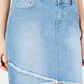 INC International Concepts Women's Curvy Mid Rise Denim Mini a Line Skirt Blue Size 12