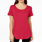 JM Collection Women's Scoop Neck Top Pink Size XX-Large