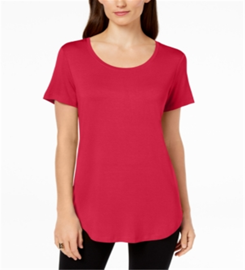 JM Collection Women's Scoop Neck Top Pink Size XX-Large