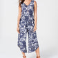 Style & Co Women's Sleeveless Cropped Jumpsuit Blue Size Large