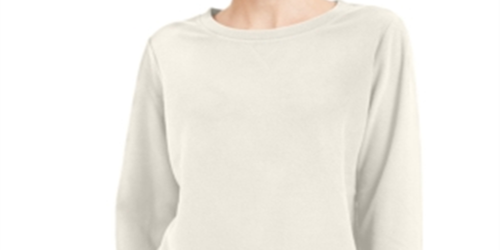 Karen Scott Women's Sport Fleece Sweatshirt White Size XX-Large