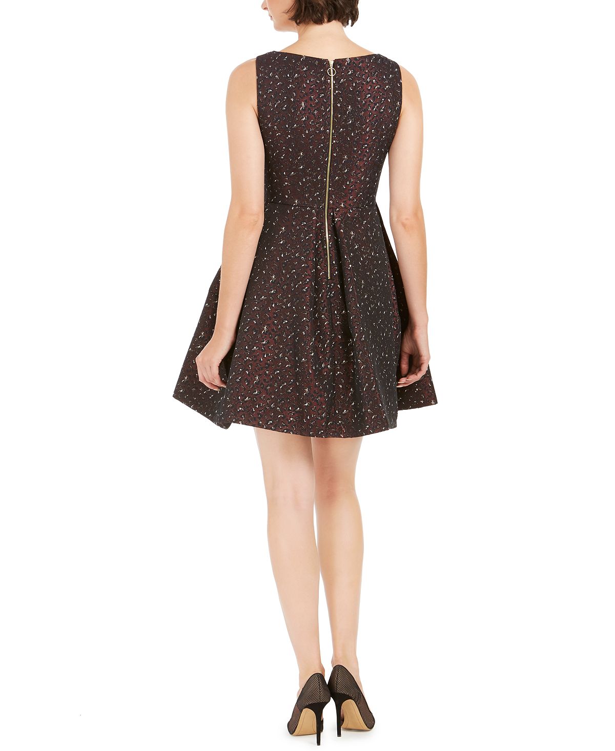 Taylor Women's Zippered Sleeveless Jewel Neck Above the Knee Fit Flare Dress Red Size 2 Petite