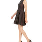 Taylor Women's Zippered Sleeveless Jewel Neck Above the Knee Fit Flare Dress Red Size 2 Petite