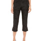 JM Collection Women's Printed Tummy-Control Capris Black Size M