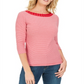 Karen Scott Women's Printed 3/4 Sleeve Cotton Top Red Size Petite L